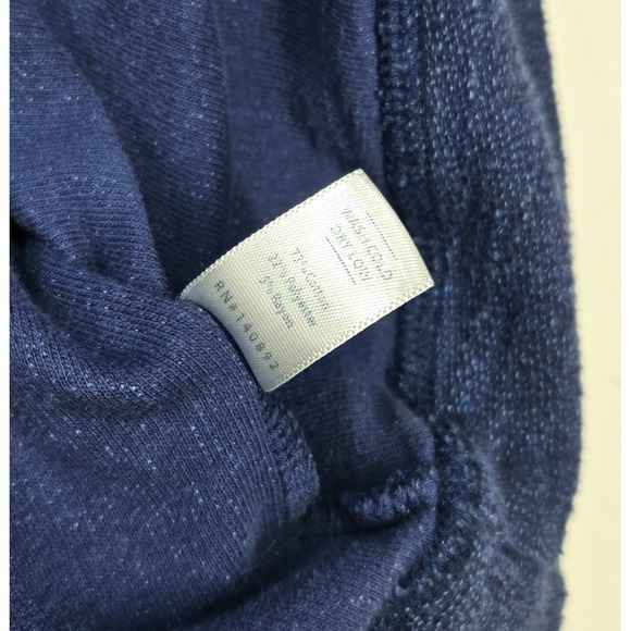 Marine Layer Mens Sweater Medium M Pullover 1/4 Blue Button Casual Mock Neck - Picture 4 of 7
